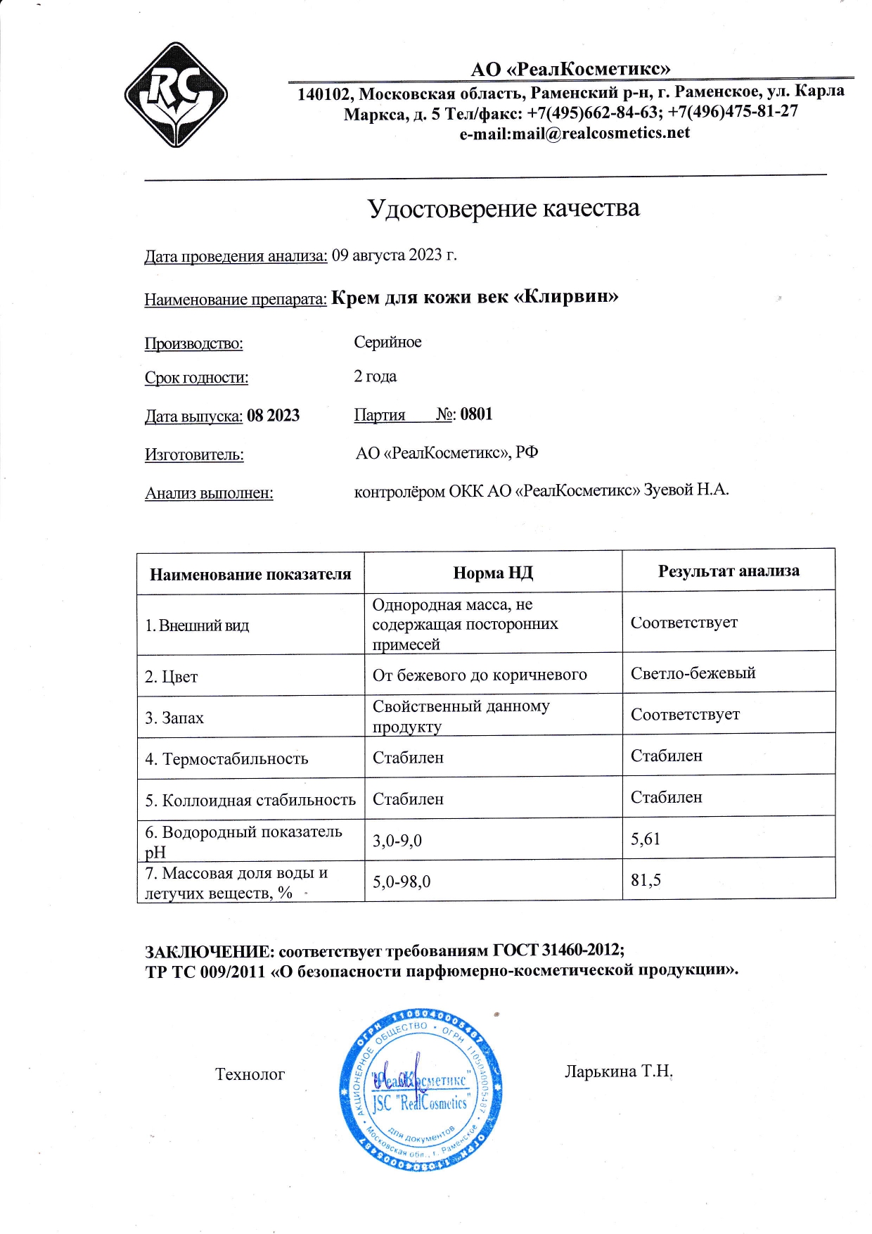 Паспорт №0820230801